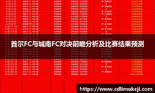 首尔FC与城南FC对决前瞻分析及比赛结果预测